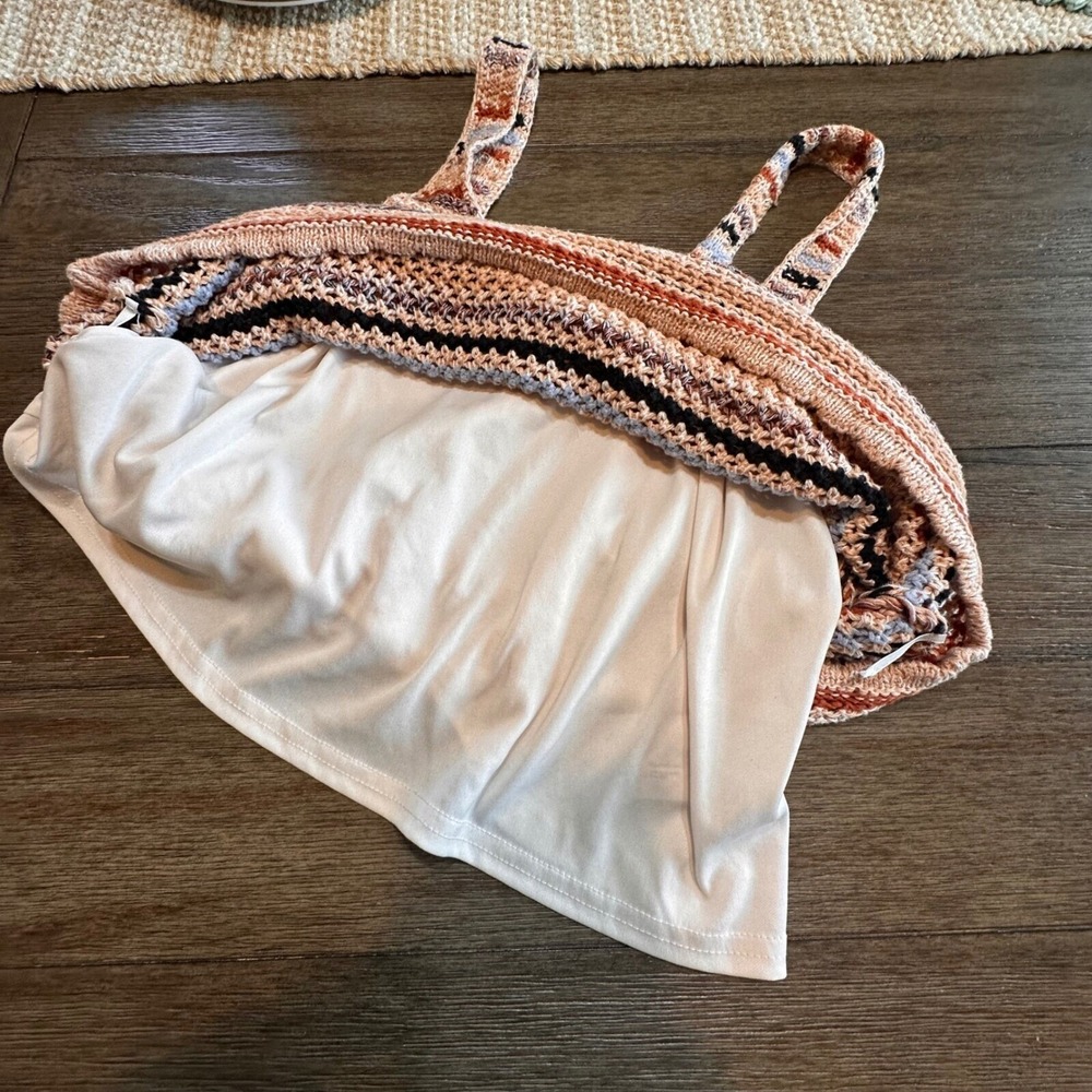 Two Striped Knit Cropped Summer Tank Tops Hollister/ Jessica Simpson Size L - Picture 9 of 16